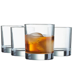Le'raze Set of 12 Heavy Base Rocks Glass Cups, Elegant Old Fashioned Drinking Glasses Set for Whiskey, Cocktails, Beer and More - Dishwasher Safe, Lead and BPA Free - 10oz.