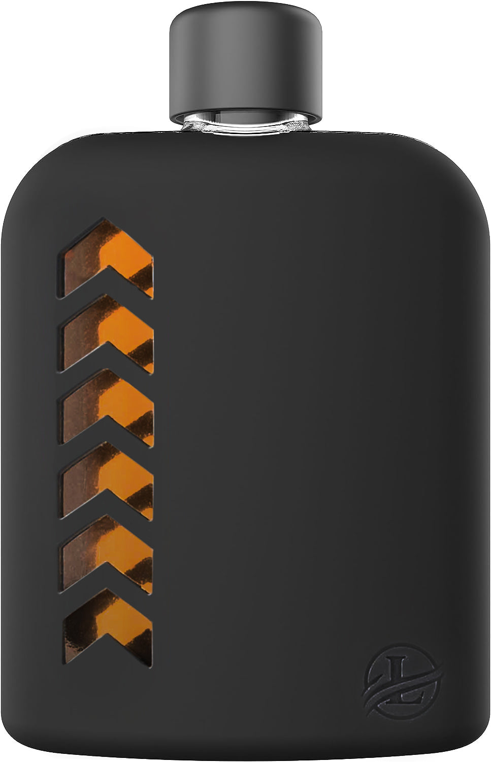 Modern Large Glass Flask Set - Sturdy Hip Flask with Cork and Silicone Seals for Whiskey, Liquor, Tequila - Includes Metal & Plastic Lids, Funnel, Protective Silicone Sleeves - 240ml.