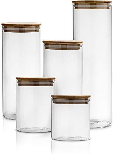 Quality Stainless Steel Canister Set for Kitchen Counter with Glass Wi -  Le'raze by G&L Decor Inc