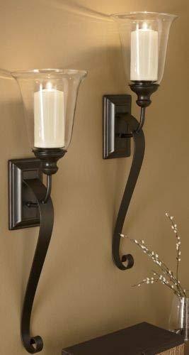 Le'raze Wall Sconce Candle Holder Elegant Wall Decoration for Living Room - Dark Brown Campbell Candle Sconce - 28.5" H - Le'raze by G&L Decor Inc