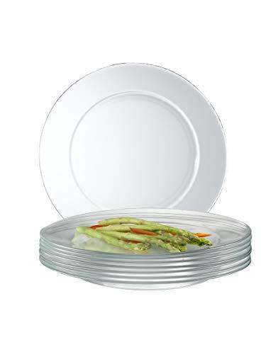 Clear Glass Dinner Plate [set of 12] - Le'raze by G&L Decor Inc