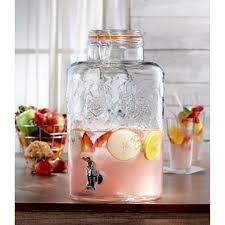 Durable Glass Beverage Dispenser with Locking Clamp & Spigot ~ 1.5 Gallons Thick Glass Jug Bar & Party Centerpiece, Nantucket Drink Dispenser - Le'raze by G&L Decor Inc