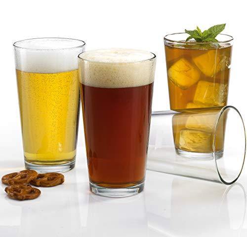 Attractive Highball Glasses Clear Heavy Base Tall Pub Glasses [Set of 12] Drinking Glasses for Water, Juice, Beer, Wine, and Cocktails 16oz. - Le'raze by G&L Decor Inc