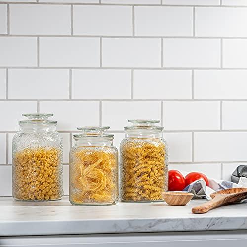 Glass Food Storage Containers with Lids by Sweetzer and Orange - Set of 4  Kitchen Canisters - Candy