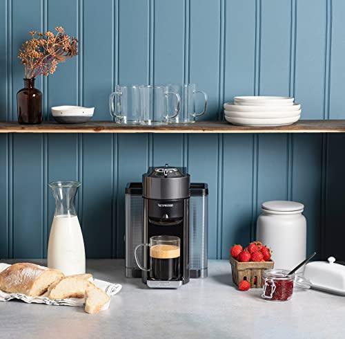 Set of 6 Ultra Durable Sleek Glass Coffee Mugs with Handle, Clear Borosilicate Glass Teacups, Coffee Cups for Cappuccino, Latte, Tea, Espresso, Hot Beverage, Dishwasher & Microwave Safe Glass Mugs - Le'raze by G&L Decor Inc