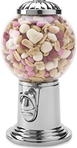 Gumball Machine Dispenser, Vintage Style Candy Dispenser with Silver Base, Holds Snack, Candy, Nuts and Gumballs - Le'raze by G&L Decor Inc