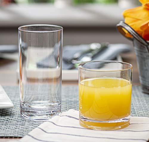 Elegant Acrylic Drinking Glasses - Attractive Clear Plastic Tumblers - Unbreakable Drinkware Set Ideal for Indoor and Outdoor - Kid Friendly - Le'raze by G&L Decor Inc