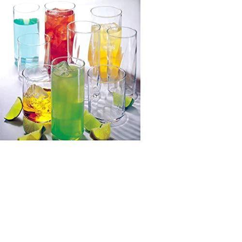 18 Piece Tumbler Set Drinking Glasses Set - 6 cooler, 6 beverage and 6 on the rocks glass (BPA Free and Dishwasher Safe) Made in USA - Le'raze by G&L Decor Inc