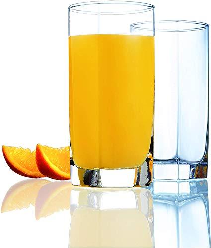 Set of 16 Square Base with Rounded Top Drinking Glasses - Le'raze by G&L Decor Inc