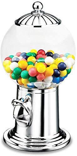Gumball Machine Dispenser, Vintage Style Candy Dispenser with Silver Base, Holds Snack, Candy, Nuts and Gumballs - Le'raze by G&L Decor Inc