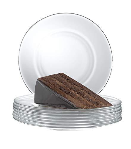 Clear Glass Dessert Plate [set of 12] - Le'raze by G&L Decor Inc