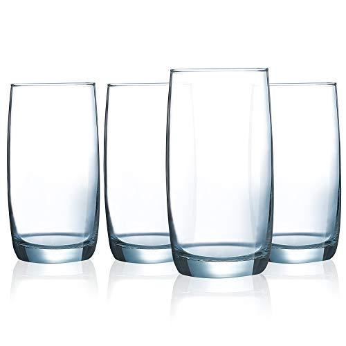 Le'raze Set Of 8 Heavy Base Drinking Glasses - 4 Highball Cooler
