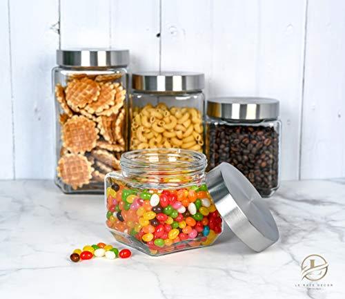 4pc Canister Sets for Kitchen Counter or Bathroom + Labels & Marker, G -  Le'raze by G&L Decor Inc