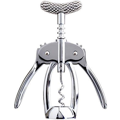 Premium Luxury Corkscrew Bottle Opener for Wine, Silver, Genuine Swarovski Crystals, Easy Cork Removal, Packaged in Gift Box for Special Occasion. Enhance Your Fine Dining Experience Now! - Le'raze by G&L Decor Inc