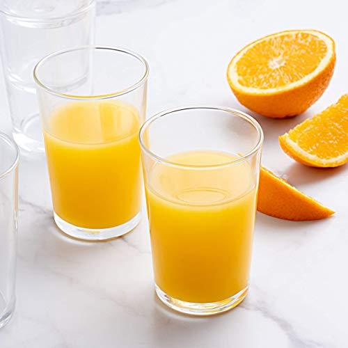 Durable Juice Glasses, Clear Heavy Base Beer Glasses [Set Of 12] Everyday Drinking Glasses for Water, Juice, Beer, Wine, and Cocktails 7oz Collins Glasses - Le'raze by G&L Decor Inc