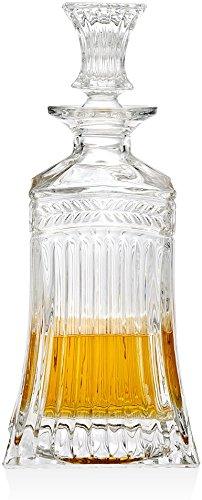 Circleware Elegant Liquor Scotch Brandy Bourbon Wine Whiskey Best Gift Drink Beverage Dispenser Pitcher Carafe with Glass Stopper, 709ml. Clear, Empire Decanter - Le'raze by G&L Decor Inc