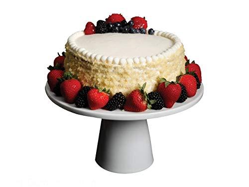 Elegant White Cake Stand, 12' Cake Pedestal Stand - Desert Serving Tray for Birthday, Wedding Party and Events - Le'raze by G&L Decor Inc