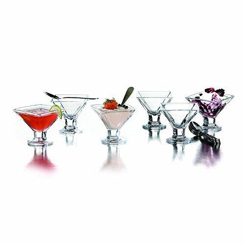 12 Piece Taster Tinis Bowl Set with Spoons 3 Ounce Dessert Ice Cream Bowls - Le'raze by G&L Decor Inc