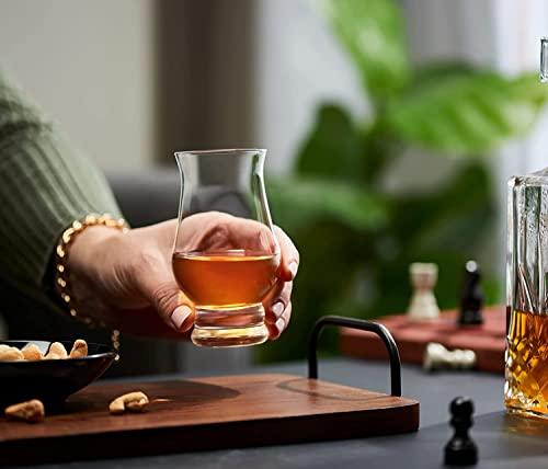 Whiskey glasses Set of 4 - Clear Shot Glasses Bar Set - Old Fashioned Drinking Glasses Gift Set - Brandy Snifter Whisky Glass for Liquor, Scotch, Bourbon, Tequila, Gin, Tonic, Cognac, Vodka, Cocktail - Le'raze by G&L Decor Inc