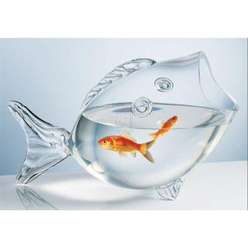 Le'raze Deluxe Glass Fish Bowl Ideal Gift for Weddings, Spa, Aromatherapy. Flower Arrangements, Clear Fish Shaped Bowl, Fish Tank Bowl - Le'raze by G&L Decor Inc
