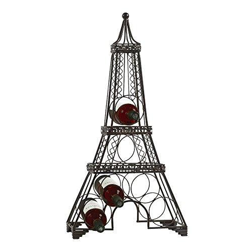Eiffel Tower Wine Rack Sleek Modern Design Black Metal Freestanding Wine Storage Rack- Wine Bottle Holder - Le'raze by G&L Decor Inc