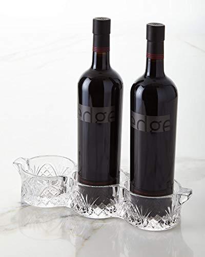 Crystal Bottle Coaster - Snack and Candy Dish - Chip and Dip Serving Bowls - Wine Bottle Holder - Relish Dish, Condiment Server - Le'raze by G&L Decor Inc