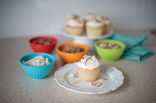 4-Piece Ribbed Prep & Serve Bowl Set with Lids, Assorted Colors - Le'raze by G&L Decor Inc