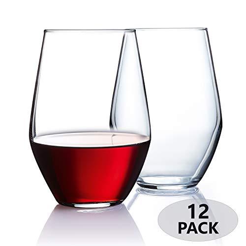 Stemless Wine Glasses Set of 12 - 15 0z. Oversized Wine Glass - Made from  BPA-Free, Sturdy Glass - Dishwasher Safe - Perfect to Use As Red Wine  Glasses or White Wine Glasses