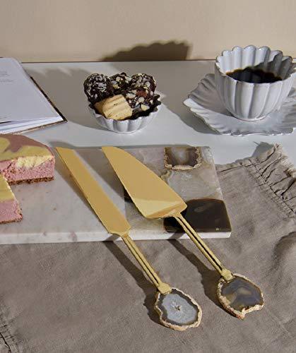 Elegant Cake Server Set 1 Cake Knife and 1 Cake Server - Le'raze by G&L Decor Inc