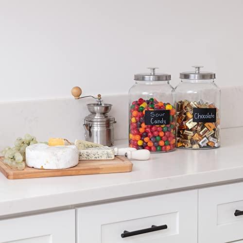 Le'raze Set Of 2 Glass Cookie Jars With Airtight Lids + Labels & Marker - 1  Gallon : Target