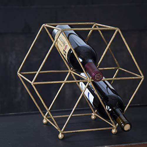 Antique Gold Wine Rack 11" H 6 Bottle Classic Style Wine Racks for Bottles - Perfect for Bar, Wine Cellar, Basement, Cabinet, Pantry, etc - Le'raze by G&L Decor Inc