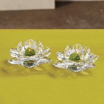 Le'raze Elegant Crystal 5" inch Votive Tealight Candle Holders, Set of 2, for Table, Buffet, Desk,Wedding, or Party, - Le'raze by G&L Decor Inc