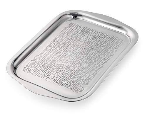 Elegant Serving Tray, Whiskey Tray Ideal For Bathroom Tray, Perfume Tray, Bar Tray, Coffee Table Tray and Vanity Tray - Stainless Steel Tray - Le'raze by G&L Decor Inc