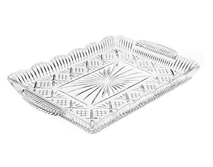 Crystal Rectangular Elegant Serving Tray, For Whiskey Decanter,candle Sticks,vanity set, and Serving - Le'raze by G&L Decor Inc