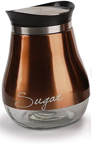 Kitchen Round Copper/Glass Canister Set Airtight Lids Food Preserving Jars Storage Container - Le'raze by G&L Decor Inc