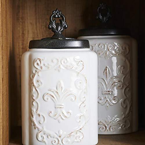 Ceramic Kitchen Canisters | Set of 3 Food STORAGE JARS with