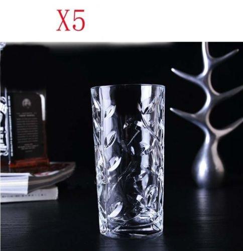 12oz Clear Highball Glasses Set of 6 for Beer, Juice, Mixed Drinks,  Cocktails (2 x 5 In)