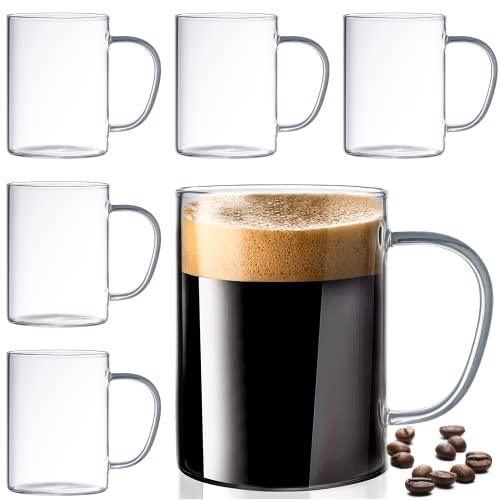 Set of 6 Coffee Mug Sets, 16 Ounce Ceramic Coffee Mugs Restaurant Coffee  Mug, Large-sized Black Coffee Mugs Set Perfect for Coffee, Cappuccino, Tea