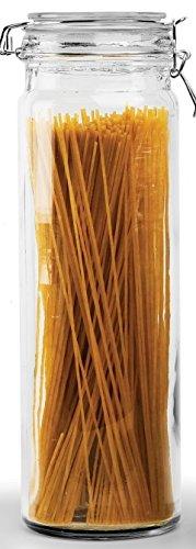 Durable Glass Storage Canister Set, With Air tight | Hinged Lids and Locking Clamp, 3-Piece Food Storage Container Set, Beautiful Food Storage Container - Le'raze by G&L Decor Inc