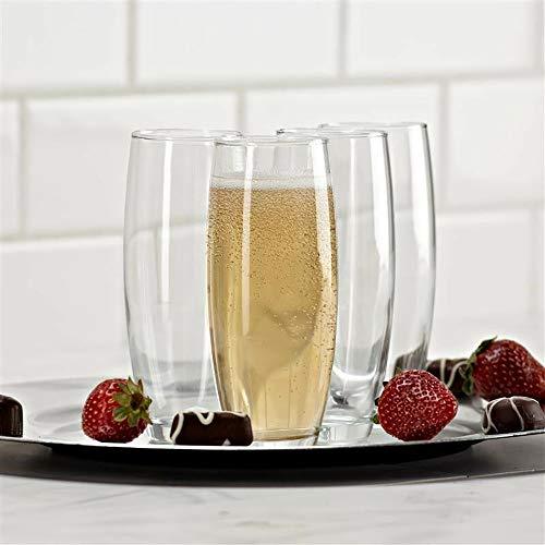 Stemless Champagne Flutes Glass Set of [12], Elegant Glassware Set Ideal for Wedding, Party Essentials, Wine Gifts - Le'raze by G&L Decor Inc