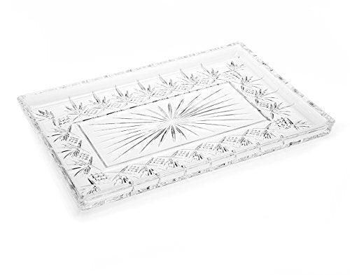 Le'raze Crystal Serving Tray - Elegant Vanity Tray Perfume Storage Bedroom Dressing Decor - Le'raze by G&L Decor Inc