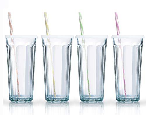 Set of 8 Durable Drinking Glasses | Glassware Set Includes 8-21 oz Highball Glasses | Elegant Heavy Base Working Glasses Ideal for Water, Juice, Beer, Wine, and Cocktails - Le'raze by G&L Decor Inc