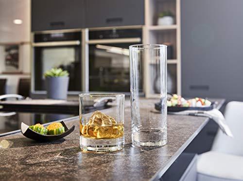 Elegant Drinking Glasses Set of 16, Heavy Base Durable Glass Cups - 8 Cooler Glasses (16oz) and 8 DOF Glasses (10oz), 16-piece Glassware Set - Le'raze by G&L Decor Inc