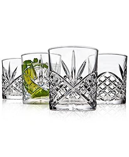 Set of 4 Premium Quality DOF Drinking Glasses - Durable Whiskey Glasses - Perfect For Water, Scotch, Bourbon, Cognac, Cocktails, etc. - Le'raze by G&L Decor Inc