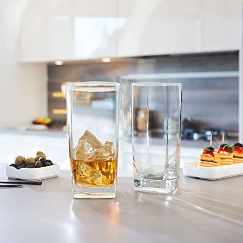 Drinking Glasses 10pc Set - Can Shaped Glass Cups, 16oz Beer Glasses, - Le' raze by G&L Decor Inc