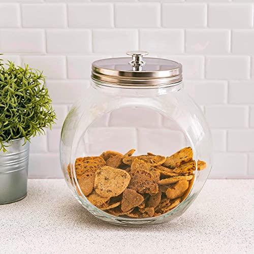 2 PACK - Clear Glass Round 2 Gallon Cookie Wedding Candy Jar with