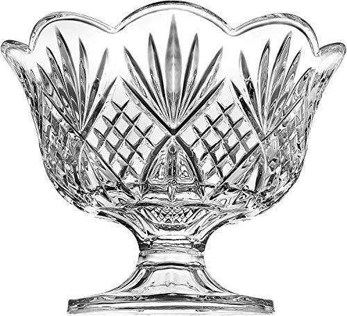 Elegant Large Crystal Serving Bowl, Centerpiece For Home, Office, Wedding Decor, Fruit, Snack, Dessert, Server, Premium Quality Punch Bowl - Le'raze by G&L Decor Inc