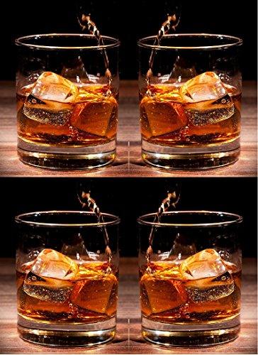 Set of 4 DOF Glassware, Premium London Design 15 oz Rocks Whiskey Glass, Scotch Glasses, Bourbon and Old-Fashioned Cocktails - Le'raze by G&L Decor Inc