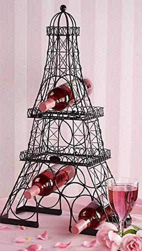 Eiffel Tower Wine Rack Sleek Modern Design Black Metal Freestanding Wine Storage Rack- Wine Bottle Holder - Le'raze by G&L Decor Inc