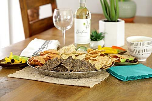 Chip and Dip Serving Bowl, Elegant Serving Dish - Great for Chips, Dips, Appetizer, Fruit Bowl, Salad and Snack – Stainless Steel Chips and Dip Plate - Le'raze by G&L Decor Inc